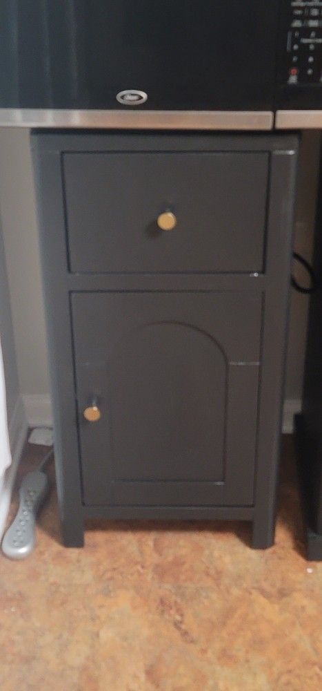 Cabinet With Drawer Black/Gold