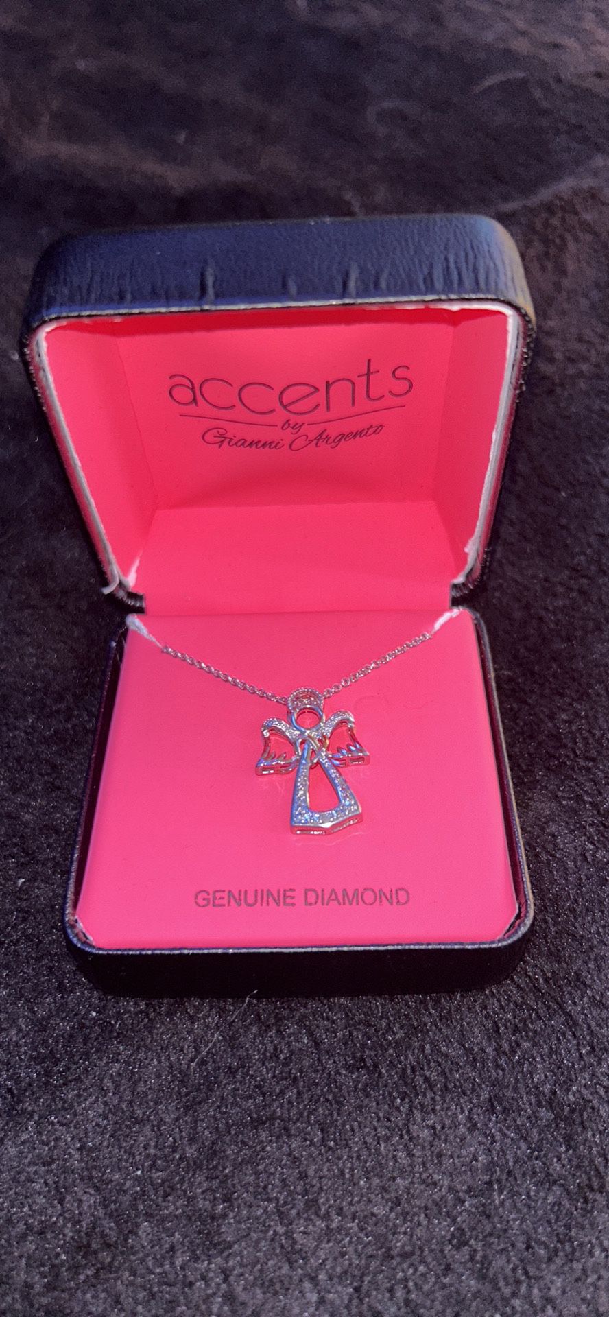 genuine diamond angel necklace 