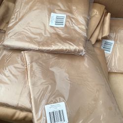Taffeta Universal Self Tie Chair Cover Gold Color 