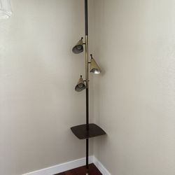 MCM Mid Century Modern Tension Pole Lamp with Table Insert 