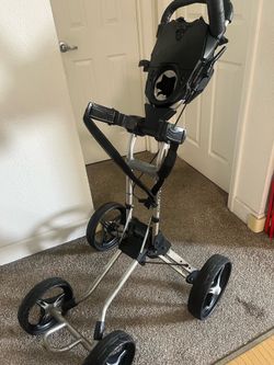 Bag Boy Quad Pro Push Cart, Silver/black