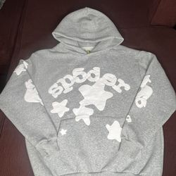 Grey beluga sp5der hoodie