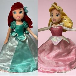 2023 Disney Parks Store Princess Ariel Aurora Reversible Plush Doll 16" Mermaid