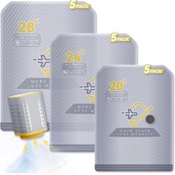 15-Pack Vacuum Bags for Travel with Wireless Rechargeable Pump, Carry-on Size Compression Packing Bags for Luggage & Suitcase, Space Saver for Clothes