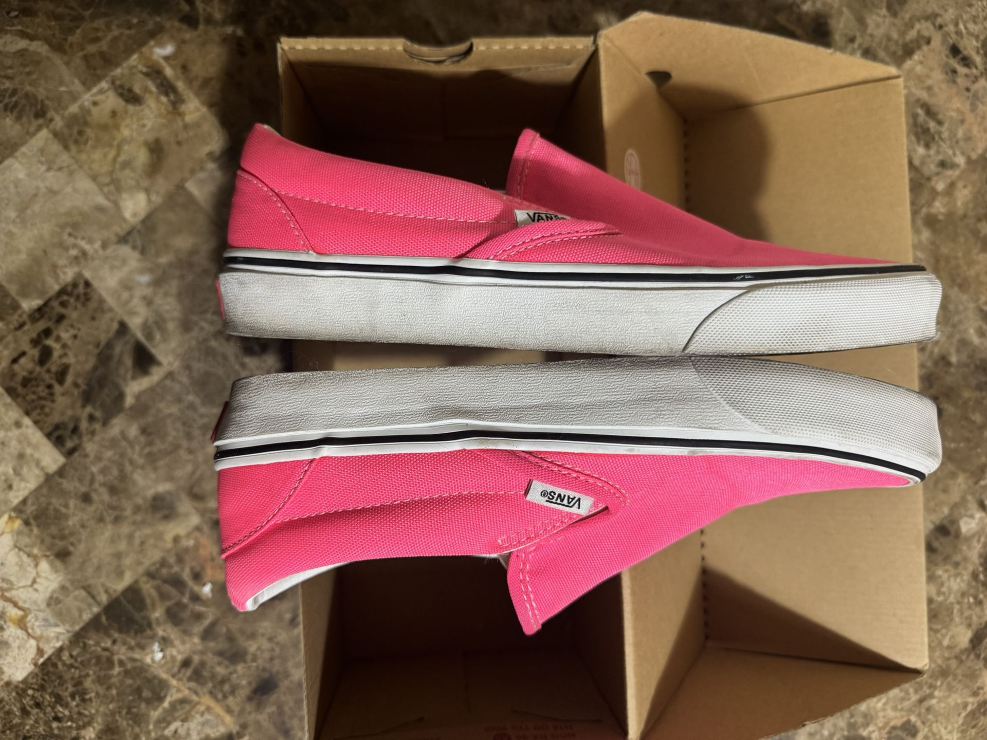 Neon Pink Slip On Vans