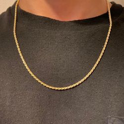 Gold Chain 14k Gold Vermeil Rope Chain 20in 3mm