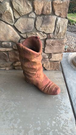 Ceramic Cowboy Boot Planter