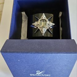 Black Cuff With Swarowski Crystals