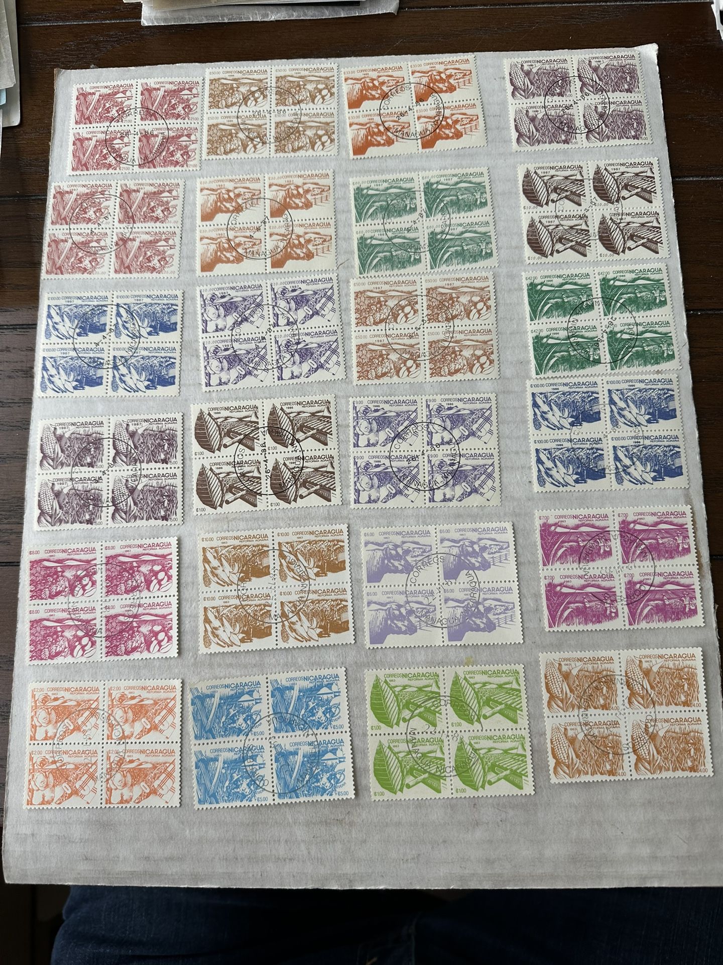 Nicaragua 1983-87 Blocks Of 4 Set Of 24 Agrarian Stamps 