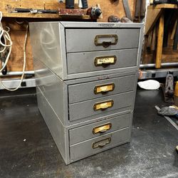 3 Jack C Coffey Metal filmstrip 2 Drawer Storage Cabinet Flat File Tool Box Tool Chest