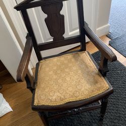 Antique Walnut Carved Youth Chair