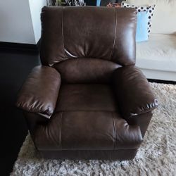Brown Faux Leather Recliner 