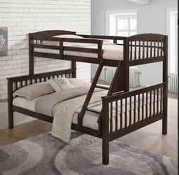 Twin Full Cherry bunkbed with Orthopedic Mattress Included