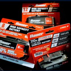 Bauer 5.0,  8.0 And 12.0 Batteries 
