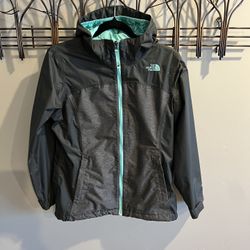 The North Face Lightweight Rain Jacket Girls L 14/16 Grey