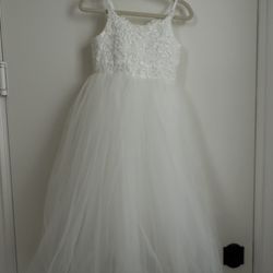 Girls Flower Girl Tulle Dress Size 4-5 Yrs