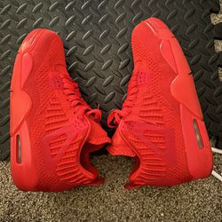 Retro 4 Red Fly Knit