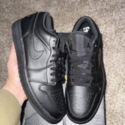 Jordan 1 Low Triple Black Size 10 Brand New 