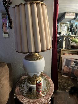 Lamp and Marble Table