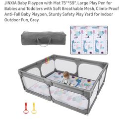 New In Box Playpen For Babies Abs Toddlers - Large 75x59