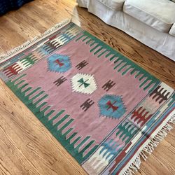 Vintage Handwoven Turkish Kilim Rug