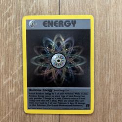 Team Rocket Holo Rainbow Energy #80 Base set Misprint/Error Blurry Background
