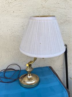 Vintage Double Swing Arm Brass Base Desk Lamp