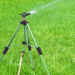 Alloy Water Bird Lawn Garden Grass Sprinkler Heavy Duty Tripod Base 360 Degree Large Area Irrigation