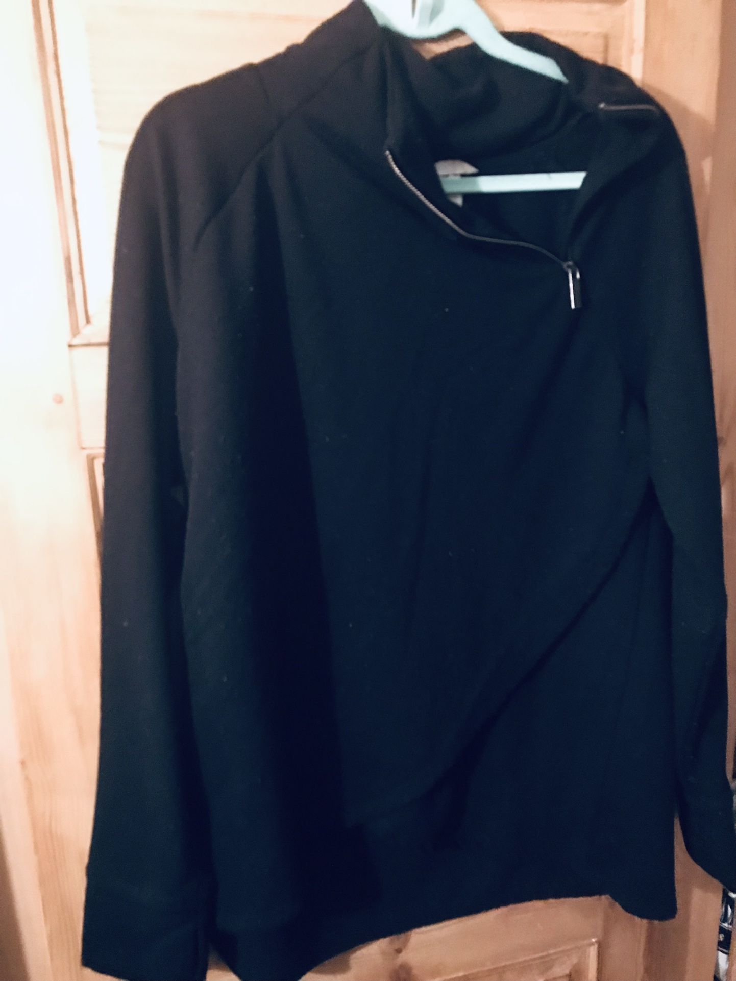 Black Jockey Sweatshirt Note Unique Cross Over Bottom XL