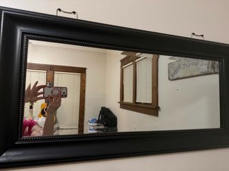 Large Black Beveled Wall Mirror – 3’6” x 20 ½” (Horizontal or Vertical)