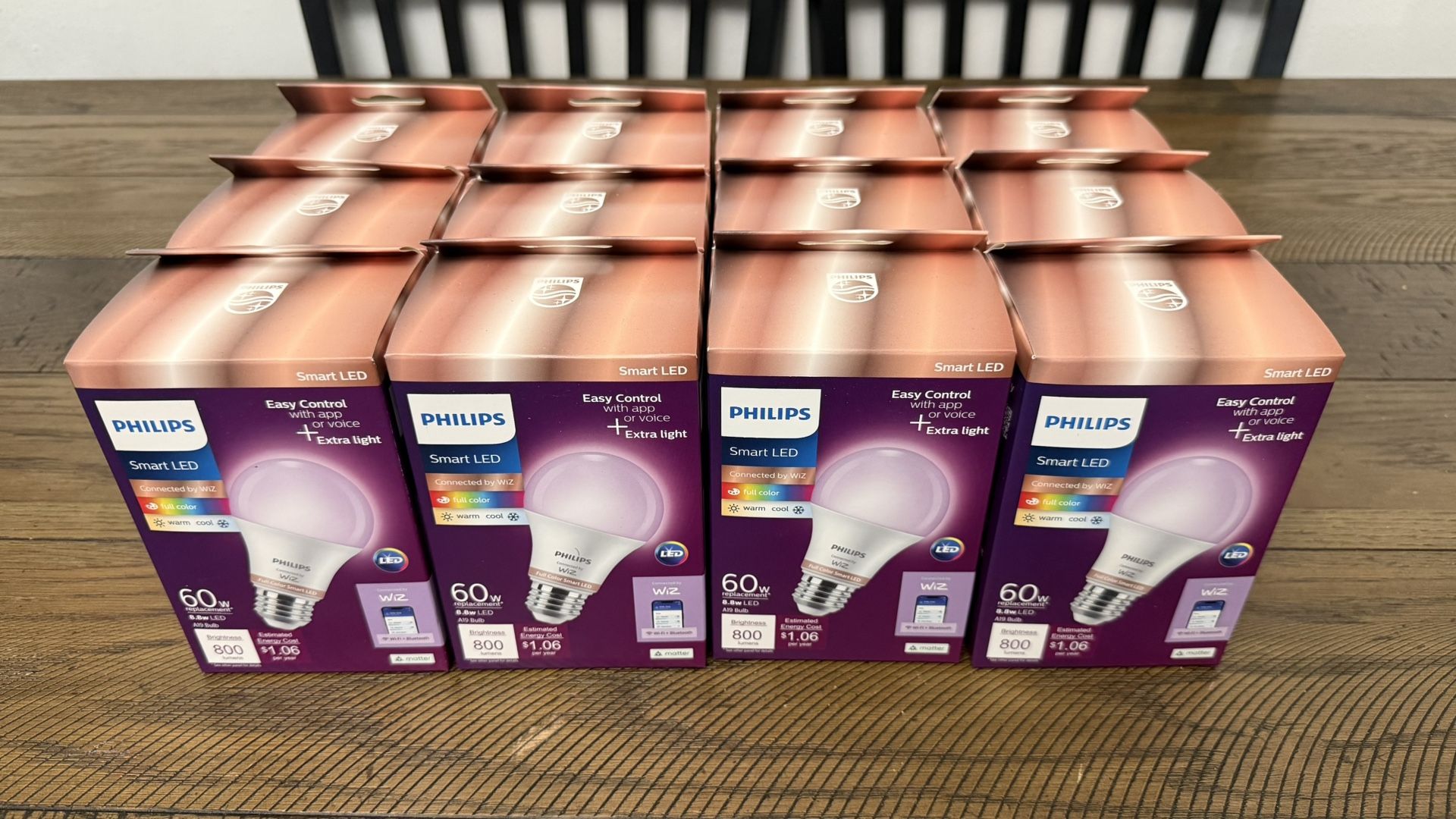 12 WiZ Smart Bulbs 60w Full Color