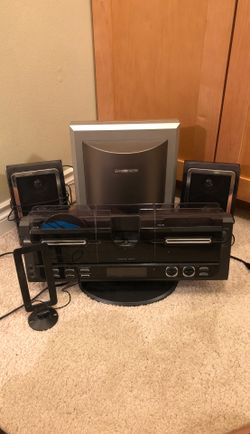 Sharper Image 2 CD/Original iPod Speaker/Subwoofer Audio System