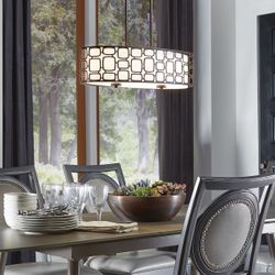 Sabine 4-light Oval Brushed Nickel Finish Pendant Light Fixture