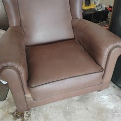 Leather Wing Back Club Chair