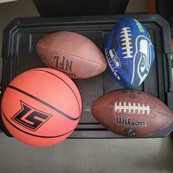 Footballs And Basketball- All 4 $10