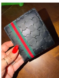 Black Men Wallet with Green and Red Web Stripe NEW 🔥