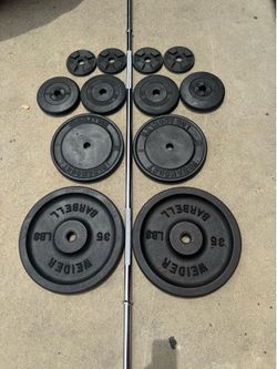 Standard 1 inch weight set + bar