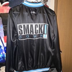 WWE SMACKDOWN SATIN JACKET BY CHALKLINE size medium 