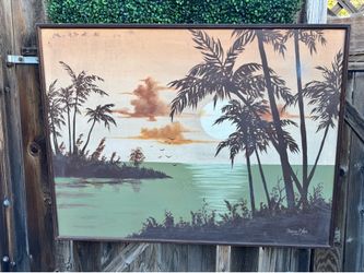Vintage Hawaiian Tropical Framed Painting