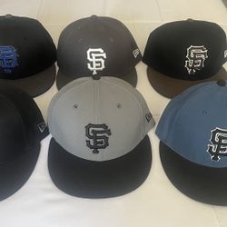 SAN FRANCISCO GIANTS FITTED CAPS HATS NEW ERA 59FIFTY SIZE 7 1/4