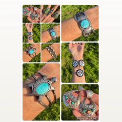 Sterling Turquoise Opal Onyx And More Bracelet Necklace Bundle