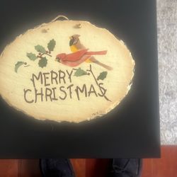 Plain Jane Slate Xmas Wall Decoration