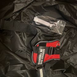 Service dog harness with leash