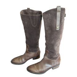 Sam Edelman Brown Suede and Leather Tall Boots - Size 9