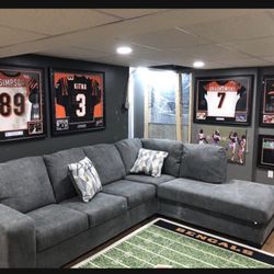 Dalhart Gray Ultra Comfort L Shaped Sectional With Chaise ✅ New Brand ✅