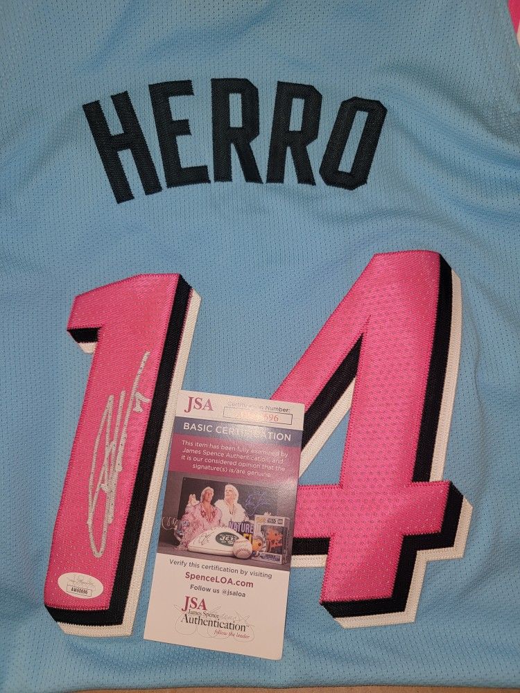 Rare Tyler Herro Authentic Rookie Jersey Signed Miami Vice Wave City Edition Jsa Coa