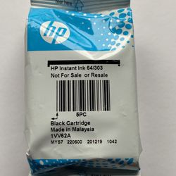 HP 64/303 Black Ink -New Genuine Sealed Foil Pack - No Box 