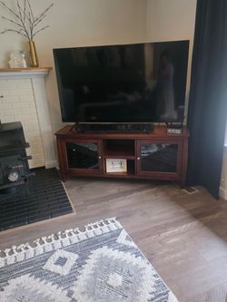 TV console. Dark Cherry wood.