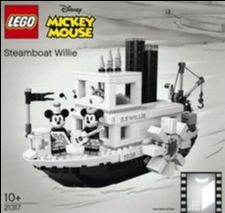 Lego Disney Steamboat Willie 21317 new Mickey Minnie mouse figure steam ship black and white