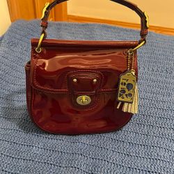 Coach Willis Top Handel Bag In Crimson Burgundy 
